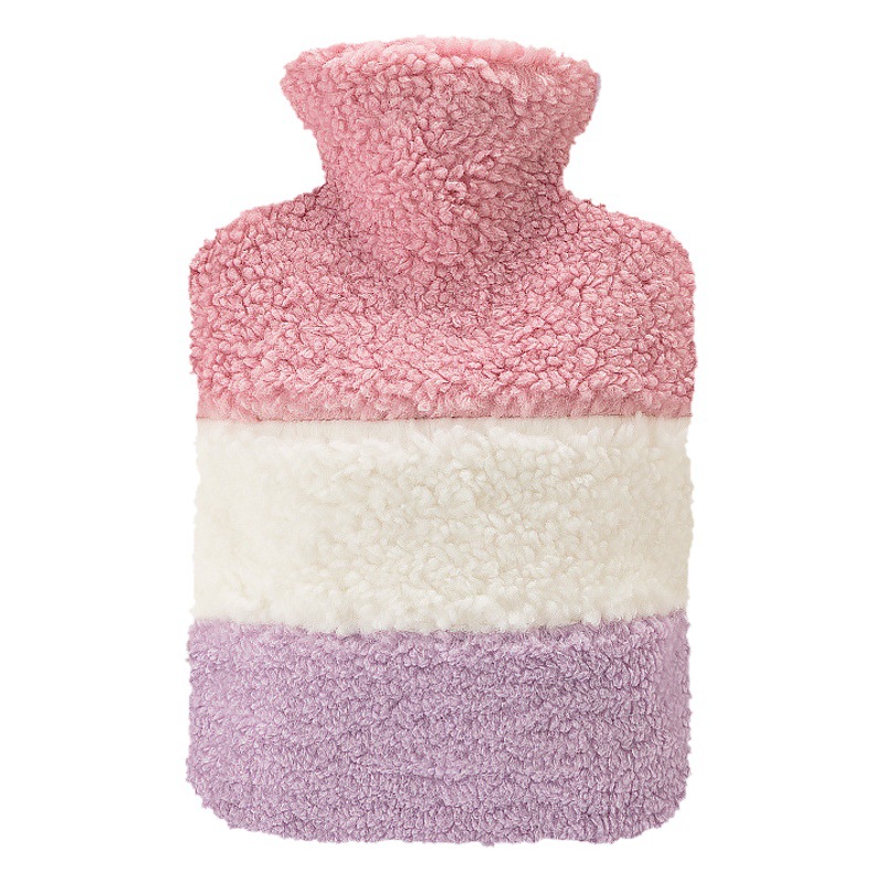 Lescher bolsa de agua caliente inyección de agua hogar a prueba de explosiones de tres colores cubierta de tela de felpa gran riego PVC bolso caliente al por mayor