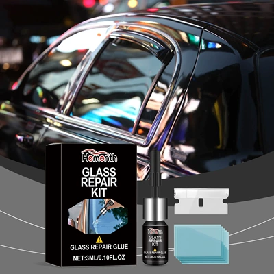 Homonth Glass Repair Kit Car Windshield Crack Scratch Clear Vision Portable Adhesive