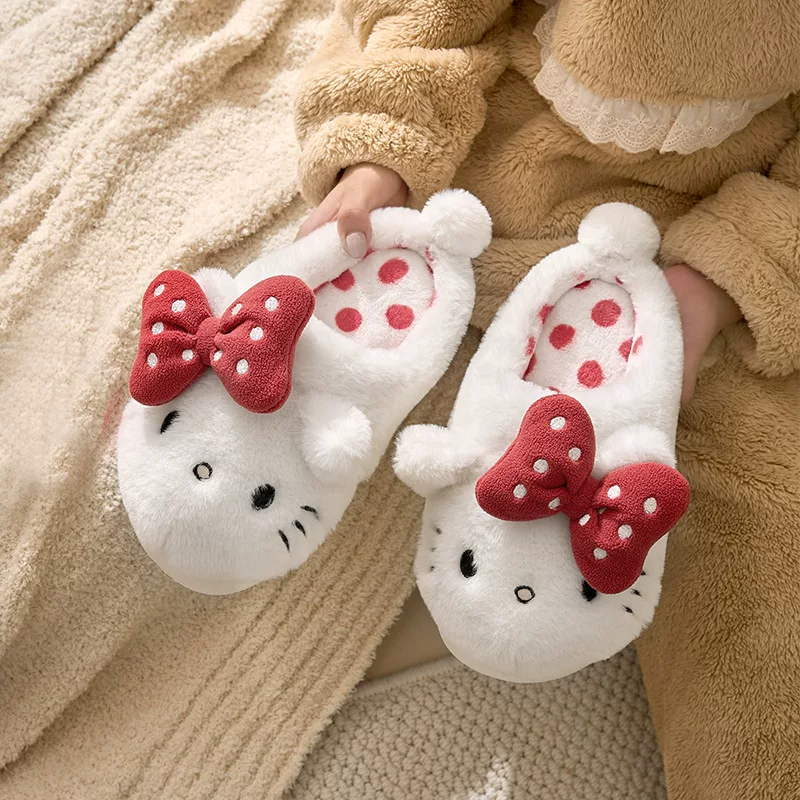 Теплые зимние тапочки из fleece для дома, нескользящая подошва, платформа