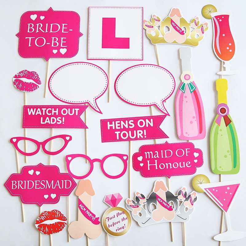 Fiesta de solteros accesorios de fotografía boda estampado papel de mano hombre y mujer unicornio amor pájaro decoración de la novia
