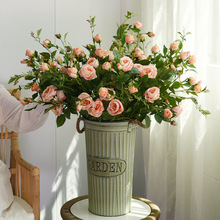 極樂玫精致仿真婚慶花梗桔花絹花擺放節日花卉婚禮客廳裝飾玫瑰