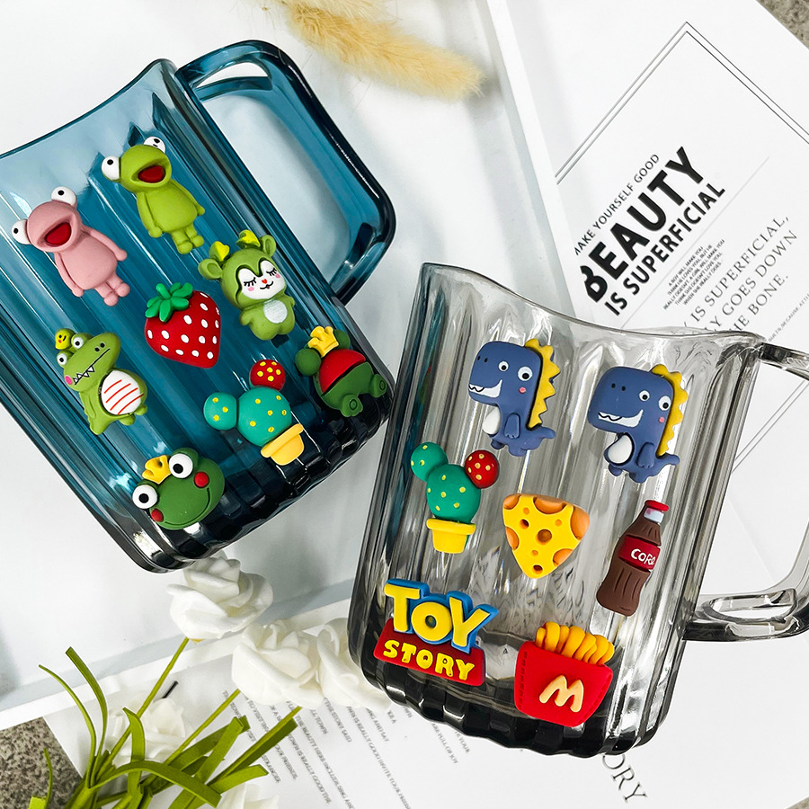 Taza de enjuague bucal creativa Luz de lujo lindo cepillo de dientes taza Cubo de dientes dibujos animados baño infantil taza de lavado taza de diente de estudiante engrosada