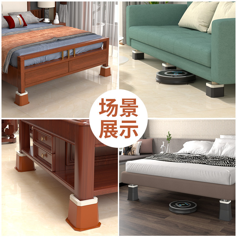 Bed Leg Riser, 6-inch Black Trapezoid Anti-slip Weight Bearing Pad, Manufacturer of Furniture and Sofa Leg Pads