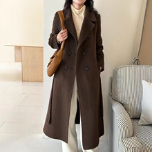 女式双面羊毛大衣女25秋冬新款长款气质百搭高级感宽松毛呢外套女