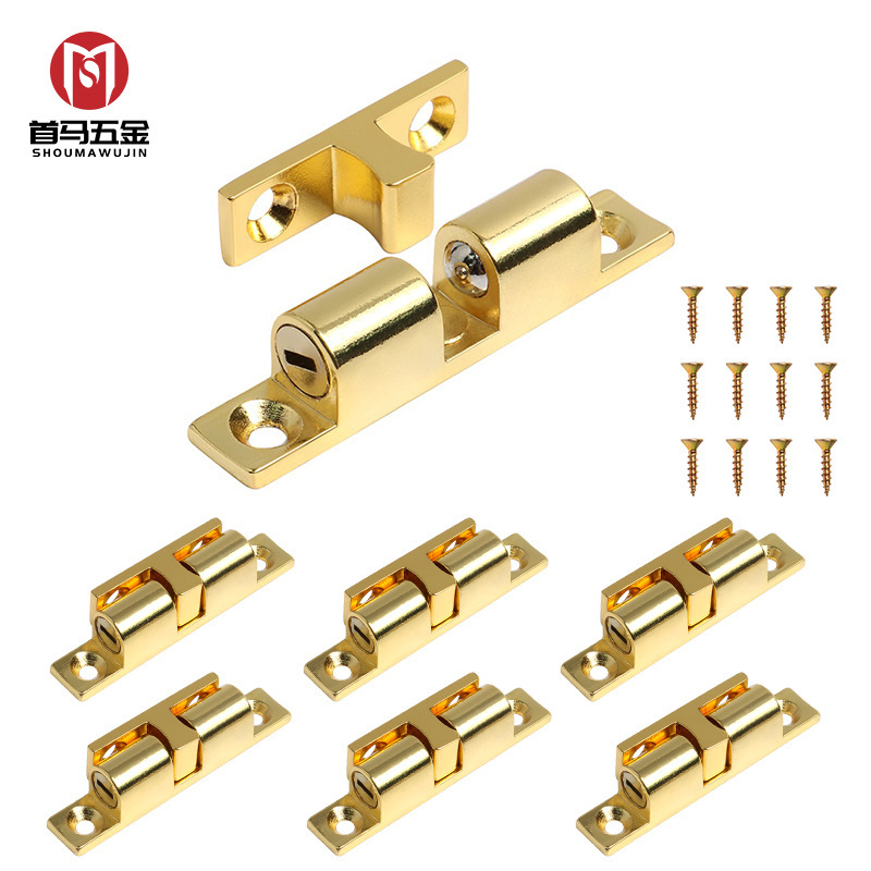 Zinc Alloy Spring Latch, Spring-Loaded Bead Lock, Door Stopper, Cabinet Door Latch, Invisible Wardrobe Door Latch, Spring-Loaded, Gold Nickel Zinc Alloy Spring Latch, Spring-Loaded Bead Lock, Door Stopper, Cabinet Door Latch, Invisible Wardrobe Door Latch, Spring-Loaded, Gold Nickel
