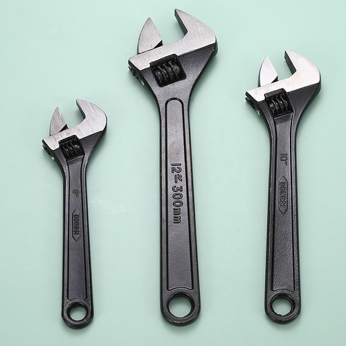 Manufacturer wholesale black adjustable wrench 8 inches 10 inches 12 inches 15 inches adjustable wrench Linyi Hardware Tools