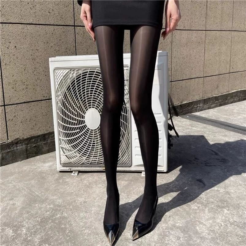 Japanese mint white thin tights with bow