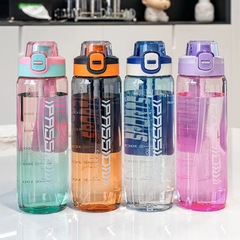 男士健身夏季運動水壺有提繩女生漸變色大容量高顏值吸管水杯批發