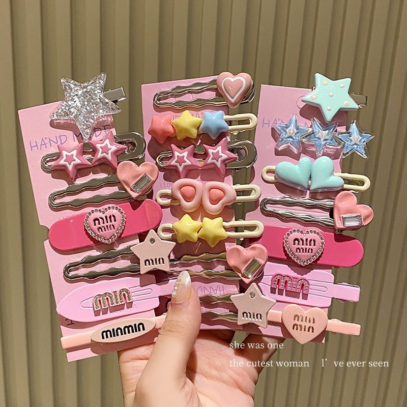 21-Piece Set of Hairpins Y2K Sweet and Cool Dopamine Metal Rhinestone Girls Cute Hairpins Bangs Duckbill Clip Headwear 21-Piece Set of Hairpins Y2K Sweet and Cool Dopamine Metal Rhinestone Girls Cute Hairpins Bangs Duckbill Clip Headwear