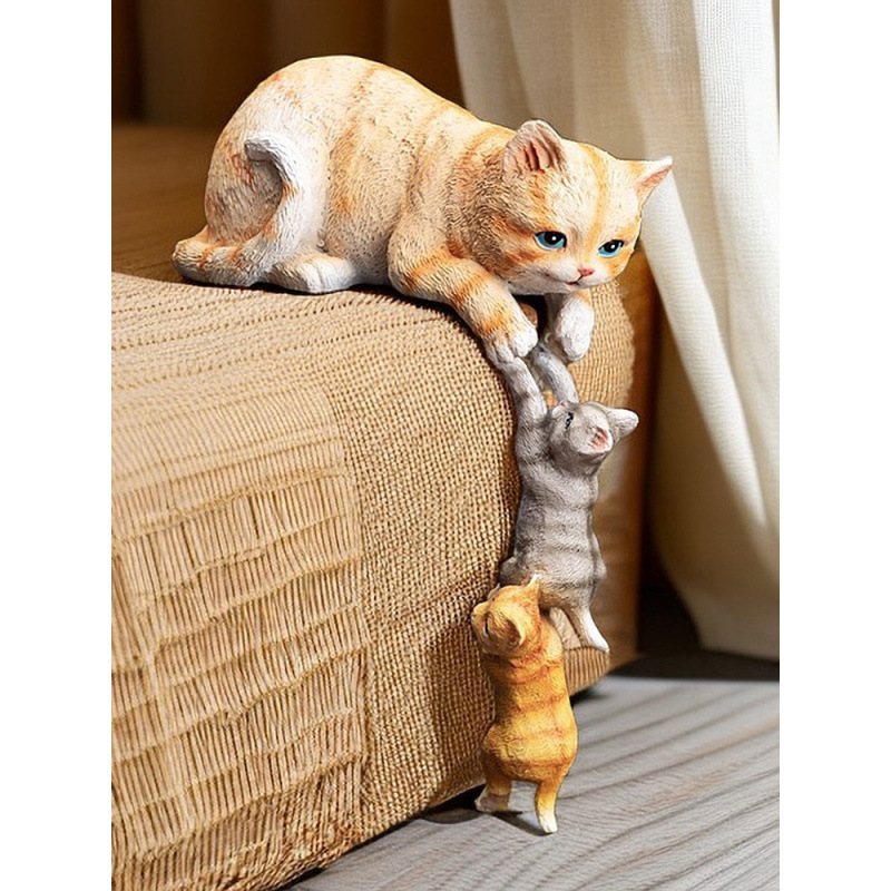 意摆件家居饰品客厅桌面猫咪欧式房间布置装饰品摆设节日礼物金