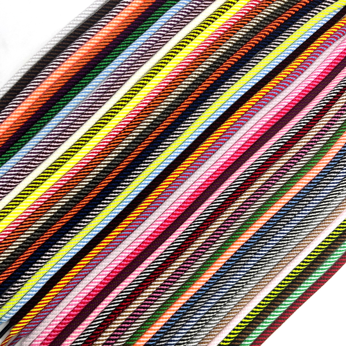 48 colores 5mm poliéster algodón color zebra cuerdas redondas cuerdas trenzadas de rosca de color medio cuerdas de cabeza transparentes cordones de zapatos