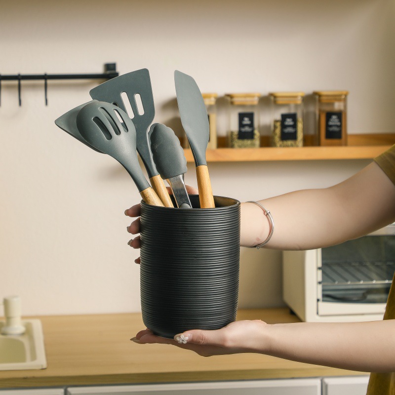 barril de cerámica simple dibujado para palillos de almacenamiento para utensilios de cocina domésticos barril de almacenamiento para palillos de almacenamiento para palillos de almacenamiento para palillos