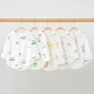 Baby's Summer Wear Thin Sunscreen Clothing Baby Air-conditioning Shirt Breathable Pure Cotton Sunscreen Clothing for Boys and Girls Ice Silk Jacket