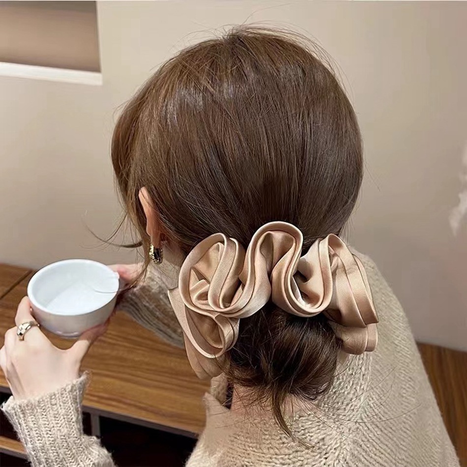 Hair Tie Hair Accessories Type 1 Piece Quantity Fashion Solid Color Cloth Pleated Hair Tie 1 Piece