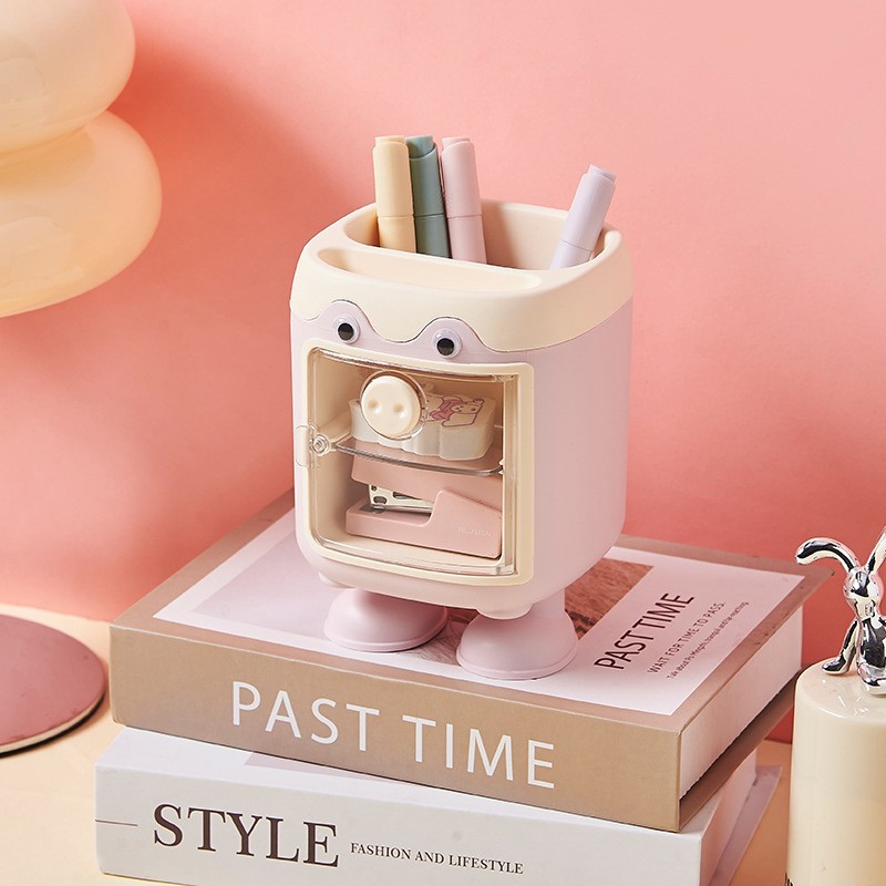 Escritorio giratorio maquillaje cepillo tubo de almacenamiento caja de almacenamiento de cosméticos estante de almacenamiento encimera tocador lápiz labial sombra de ojos titular de la pluma