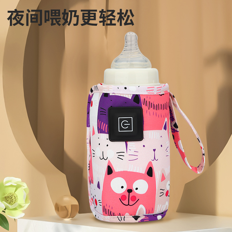 Factory Wholesale Cartoon Milk Warmer Cover Three-Speed Heating Constant Temperature Bottle Cover Portable Universal Bottle Insulation Cover