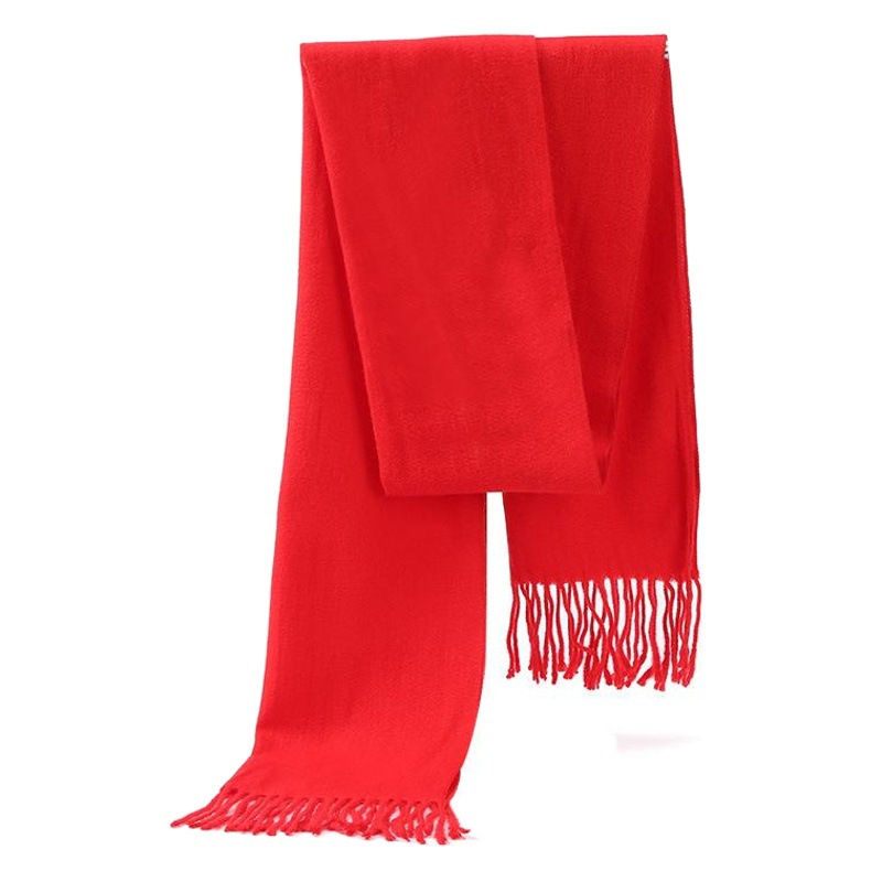 Annual meeting red scarf custom printed logo Chinese Red activity gift lucky word opening red scarf embroidery wholesale