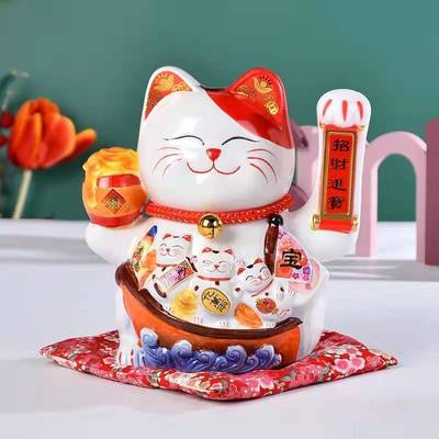 Fortune cat foam Electric Ceramic cat Large Home Furnishing Housewarming Decoration shop Cashier The opening gift