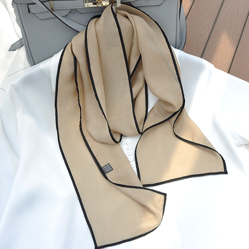 Buñuelo de seda sólida pequeña banda larga ligera Tiansil correa de cabello correa de cabello correa