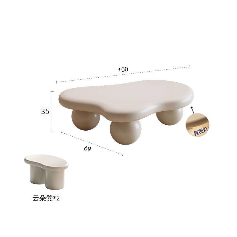 云朵茶几圆敦敦奶油风现代轻奢设计师款小户型不规则异形小茶几桌|undefined