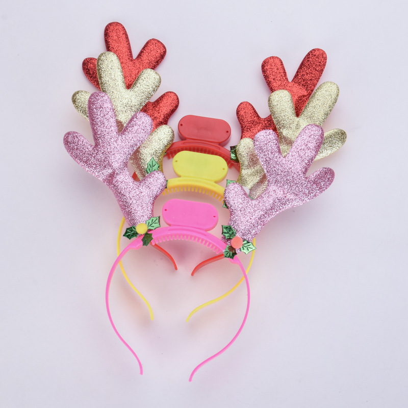 Decoraciones de Navidad viejo hombre cabeza hebilla regalo luminoso tocado suministros de vacaciones pequeño regalo muñeco de nieve corneta Diadema con luz