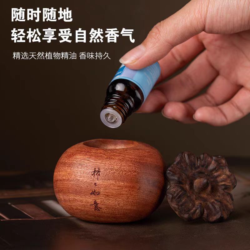 木質拓香器柿如意拡香器香薫精油柿寝室拡香石置物車載拡香木|undefined