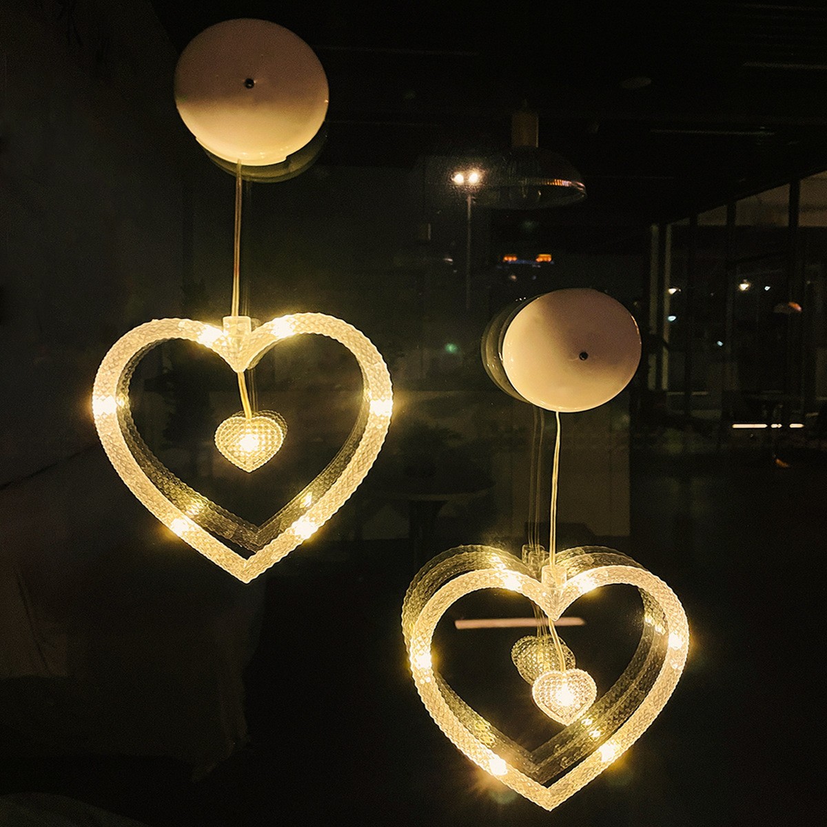 LED decoración de Navidad lámpara de succión muñeco de nieve árbol de Navidad lámpara de la batería ins viento ventana diseño caja de la batería forma lámpara colgante