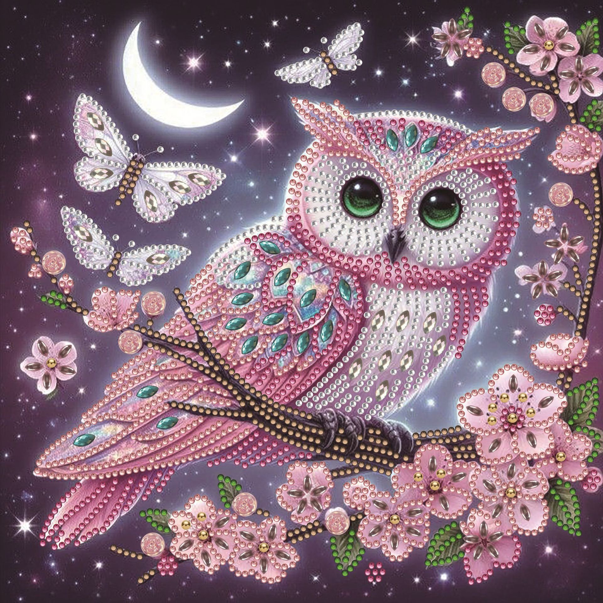 Pintura artesanal con diamantes