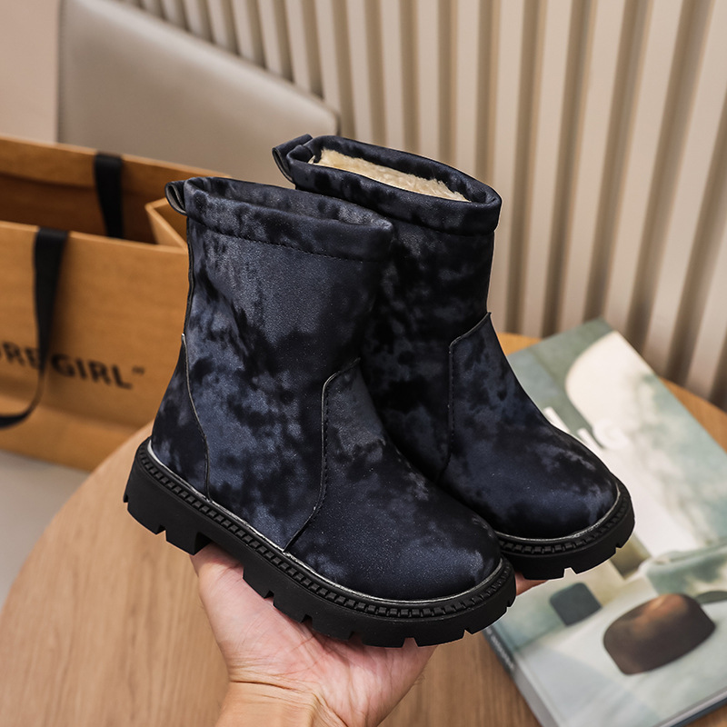 2024 Winter New Girls' Thick Warm Leather Children's Snow Baby Cotton Boots Trendy_voghion.com