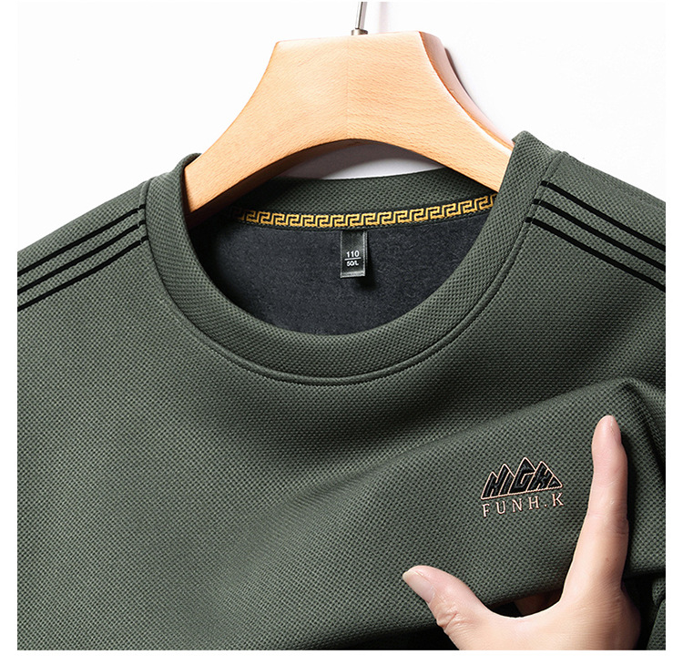 Men's Velvet Sweatshirt Round Neck Warm Casual Winter Pullover_voghion.com