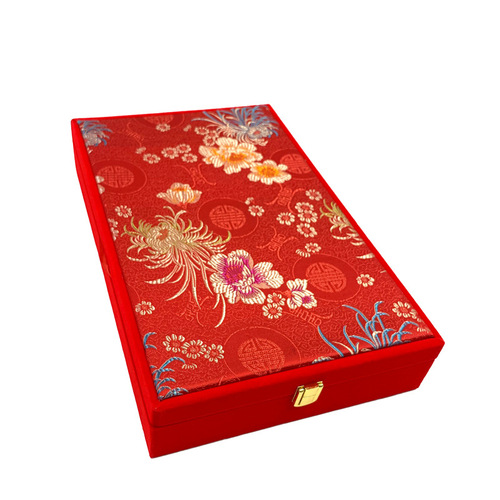 Wedding gold pork chop jewelry box jewelry brocade box embroidery large necklace six pork chop packaging box large chain box