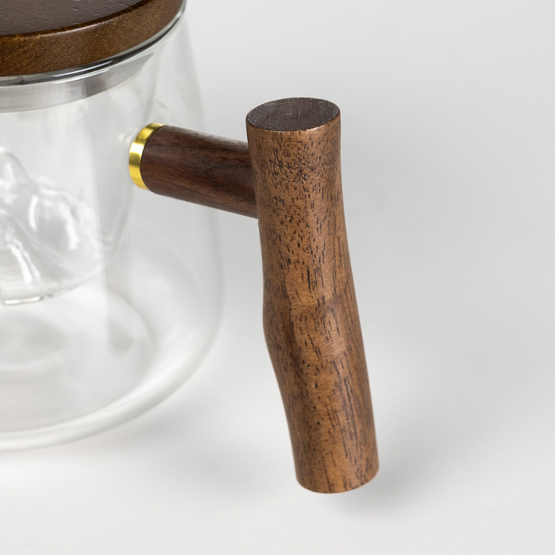 Taza de vidrio de separación de té de alta calidad china taza de té de alta borosilicina taza de té verde de oficina taza de té para hombres