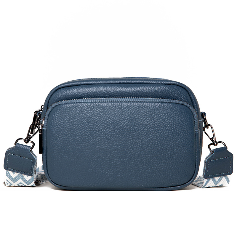 Bolso de mujer de cuero genuino transfronterizo de DENK 2023 nueva bolsa de mensajero de hombro de nicho de moda primera capa de piel de vaca pequeña bolsa cuadrada