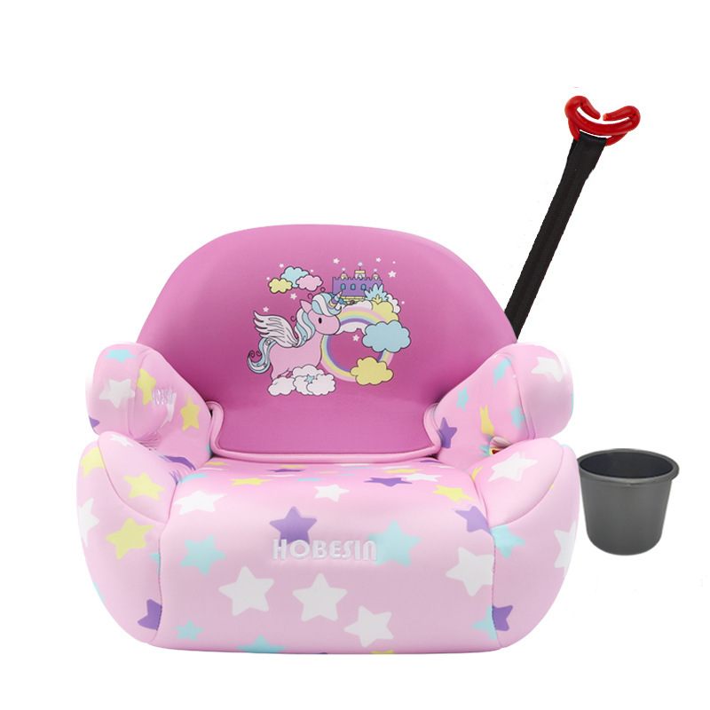 HOBESIN child safety seat booster cushion for 3-12 years old, car-mounted ISOFIX, portable and simple for toddlers and older children