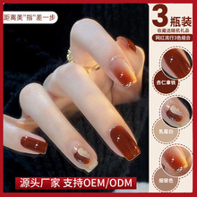 2025年新款秋季美拉德冰透裸色指甲油胶网红流行色套装美甲店专用