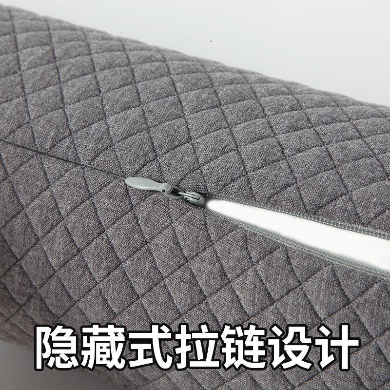 可拆洗圆柱形护颈枕助睡眠高密度海绵支撑靠垫腰靠成人记忆棉头枕|undefined