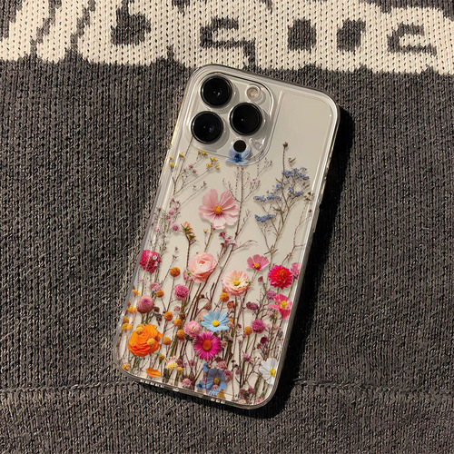 NS-style beautiful flower-themed phone case for Apple iPhone 15 Pro Max, iPhone 14 high-quality 13 soft shell