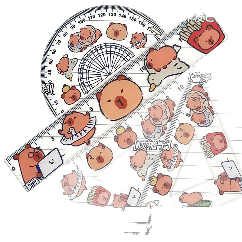 漫画定規かわいいサンリオ定規セット学生スケール描画測定定規文具実用的な落下防止定規セット|undefined