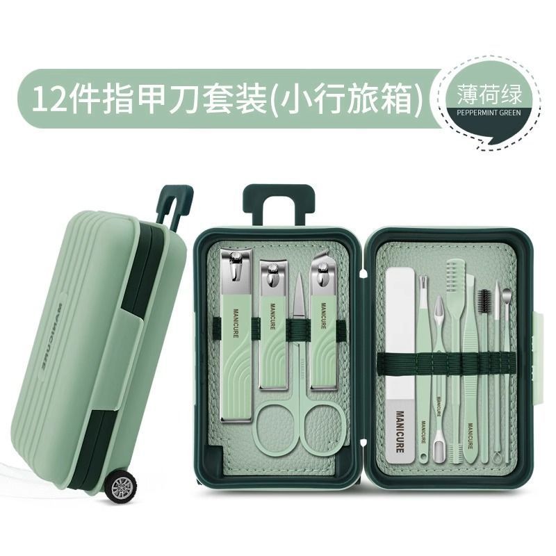 Kit completo de cortador de uñas Kit de pinzas de uñas Kit de herramientas de caja de almacenamiento de manicura de dedo Maleta de viaje Herramientas de pedicura