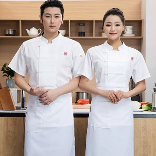 酒店厨师服短袖饭店厨师工作服夏装餐厅厨师长服装夏季厨房工作服