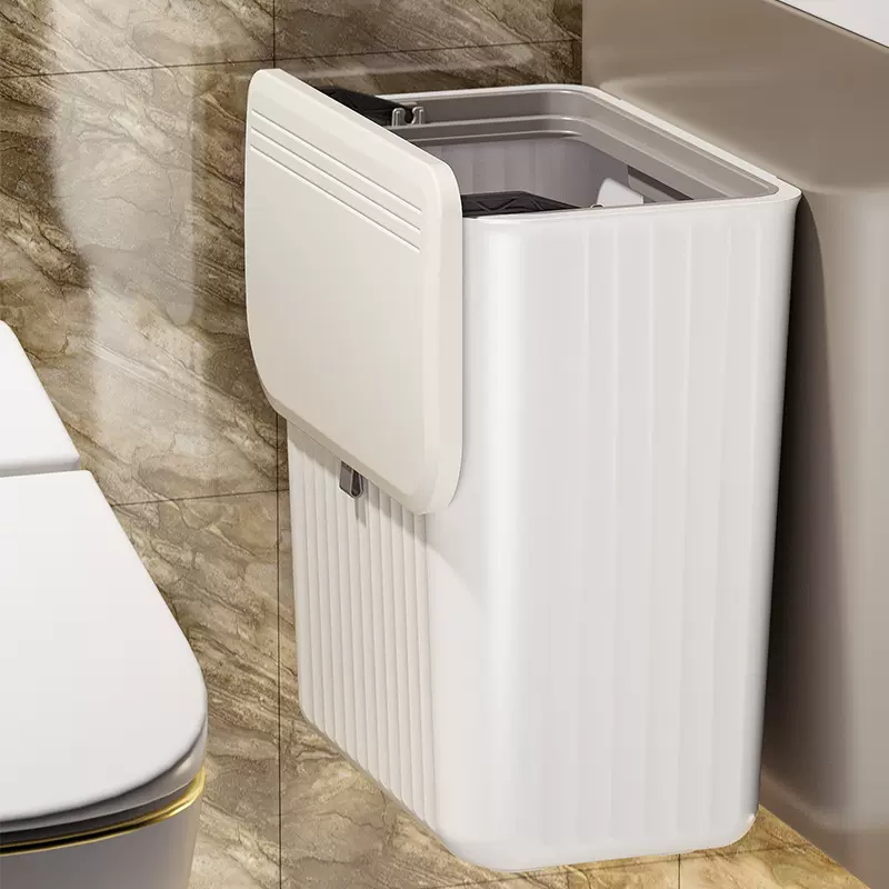 卫生间带盖夹缝垃圾桶家用壁挂免安装收纳桶厕所厨卫两用大号纸篓