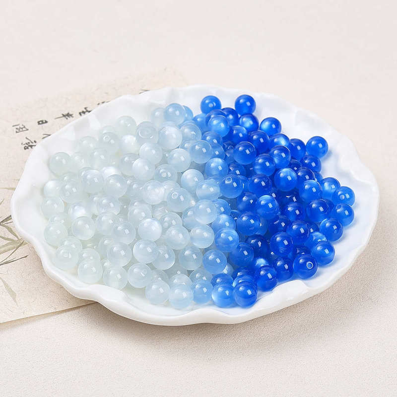 10mm彩色感光变色猫眼树脂珠手工diy抖音同款项链散珠子饰品配件|undefined