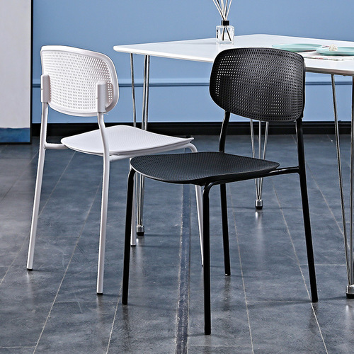 北欧塑料餐椅家用休闲椅子咖啡厅桌椅创意靠背凳简约奶茶店洽谈椅