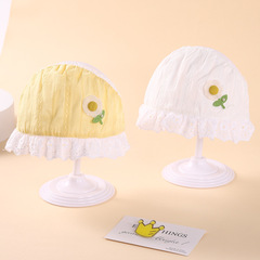 嬰兒純棉單層透氣夏季女寶寶防曬胎帽初生兒可愛薄款護囟門批發