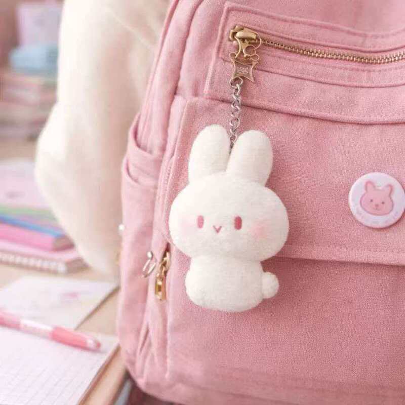 Cute Bunny Plush Toy with Blush, White Rabbit Keychain, Backpack Pendant, Soft and Cuddly Rabbit Dumpling Cute Bunny Plush Toy with Blush, White Rabbit Keychain, Backpack Pendant, Soft and Cuddly Rabbit Dumpling