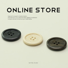 MOSN 仿木紋紐扣四眼樹脂扣子針織開衫外套西服裝飾扣皮草大衣扣