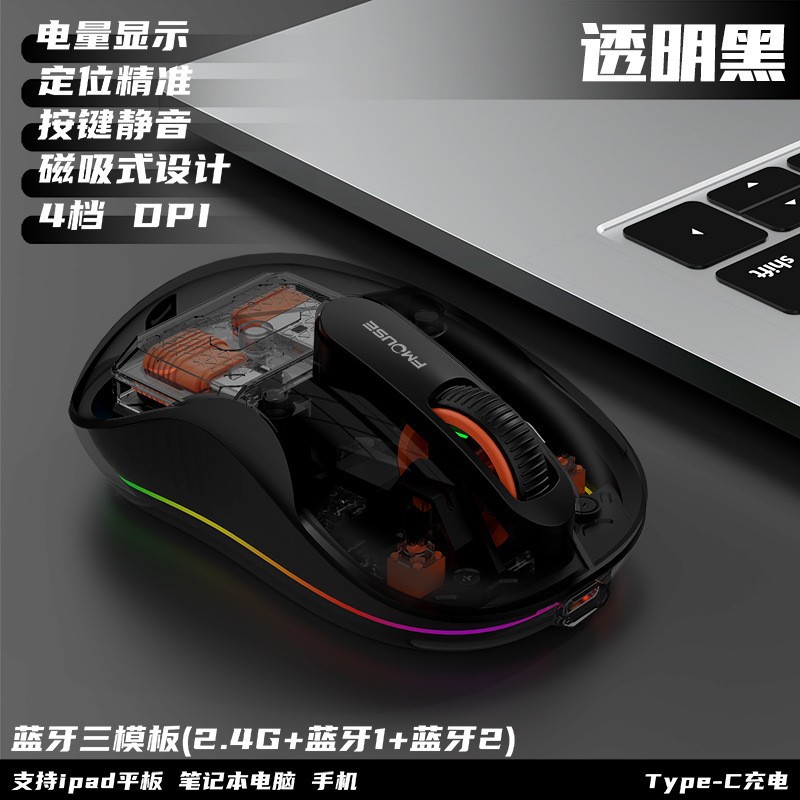 투명 블랙-[USB+Type-C 듀얼 리시버]