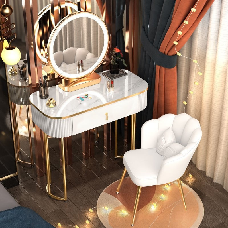 Dressing Table Light Luxury Small Apartment Dressing Table Simple Nordic Modern Princess Style Dressing Table Combination Bedroom Dressing Table