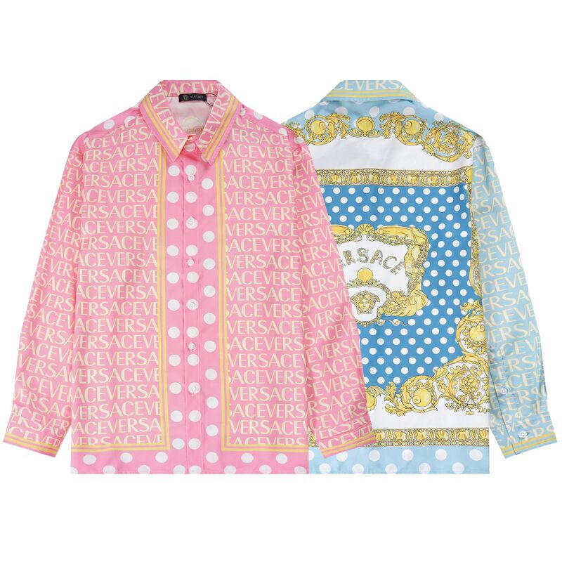 Cross-border Spring and Autumn European Fashion Personality Fashion Features 3D Printed Letters Men's Laps Button Shirt Women's Casual POD