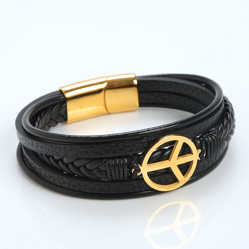 Retro Round Stainless Steel Titanium Steel Braid Menu0027S Bangle 1 Piece